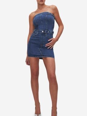 Good American Denim Corset Tube Dress Size Large